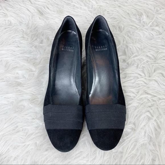 STUART WEITZMAN Suede Wedge Heel Round Toe 8.5 Narrow - Picture 2 of 11